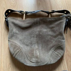 Suede Coach Shoulder Bag